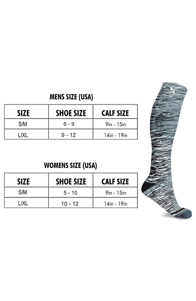 EXTREME FIT Space Dye Knit Compression Socks, Alternate, color, Purple/ Grey/ Teal