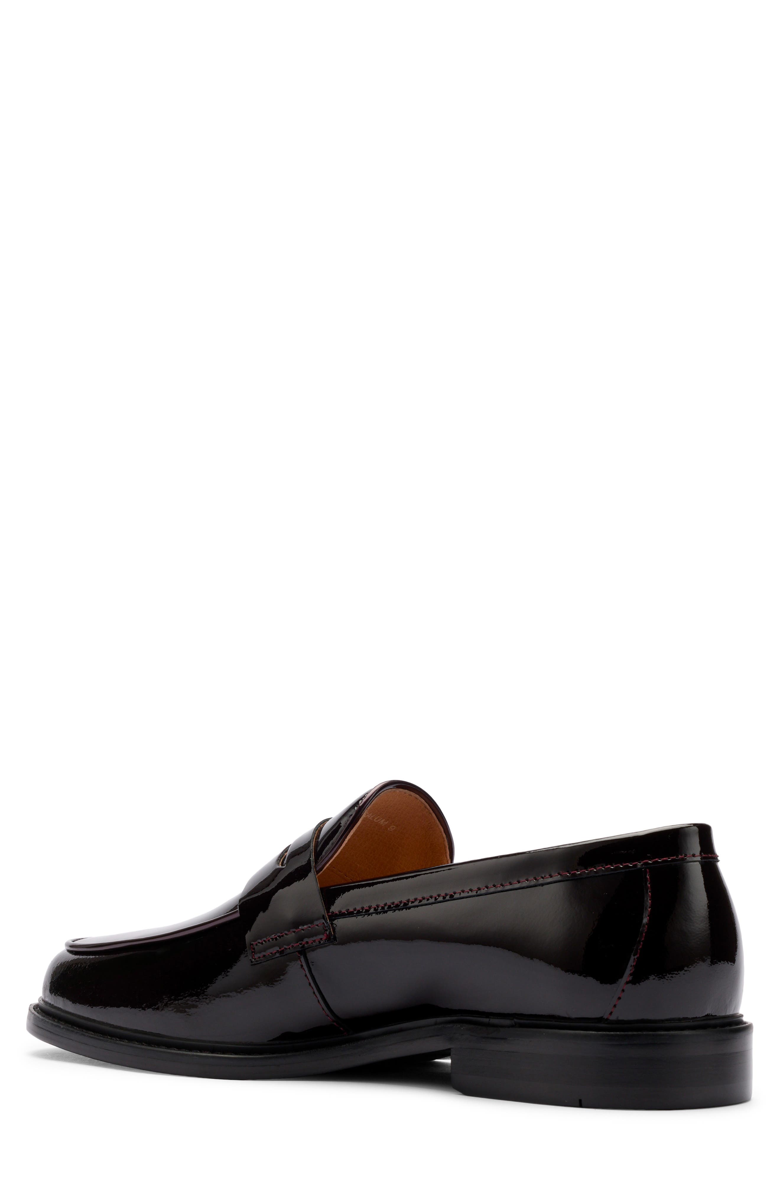 Calum Leather Penny Loafer, Alternate, color, BURGUNDY PATENT