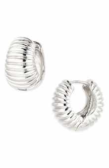 Tasha Wide Ribbed Hoop Earrings