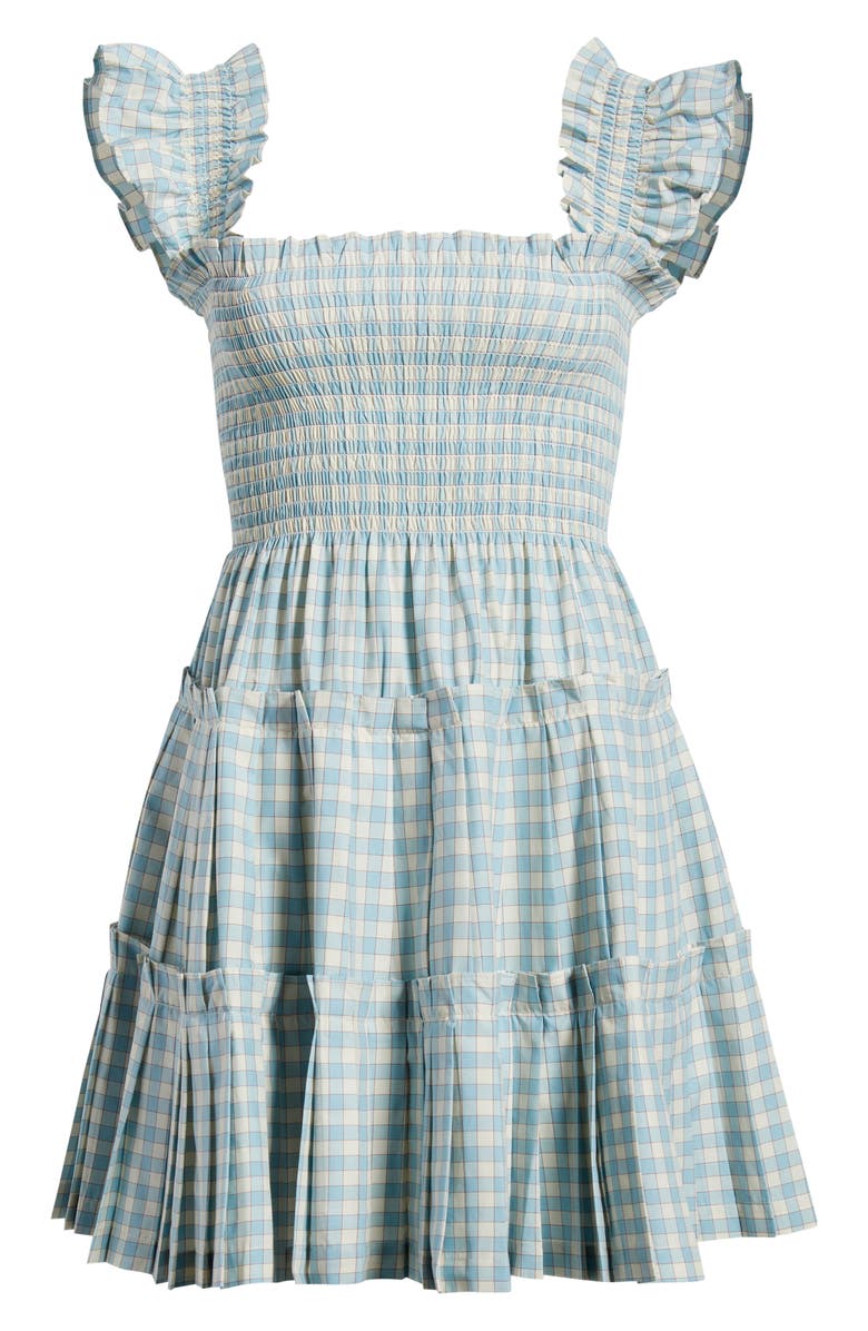 Hill House Home The Nap<sup>®</sup> Pleated Fit & Flare Minidress, Alternate, color, Blue/ Red Gingham