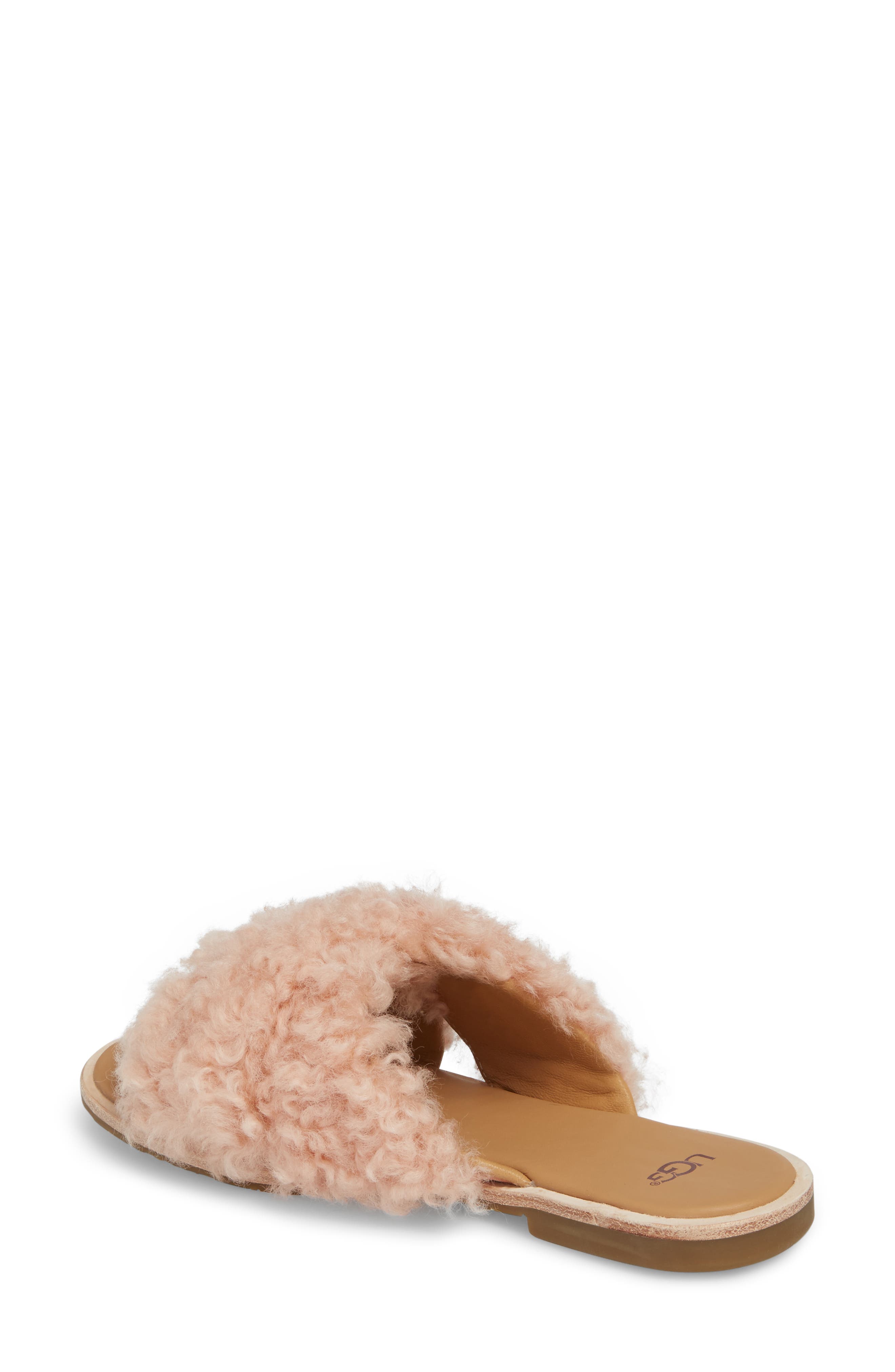 Joni Genuine Shearling Slide Sandal, Alternate, color, SUNTAN