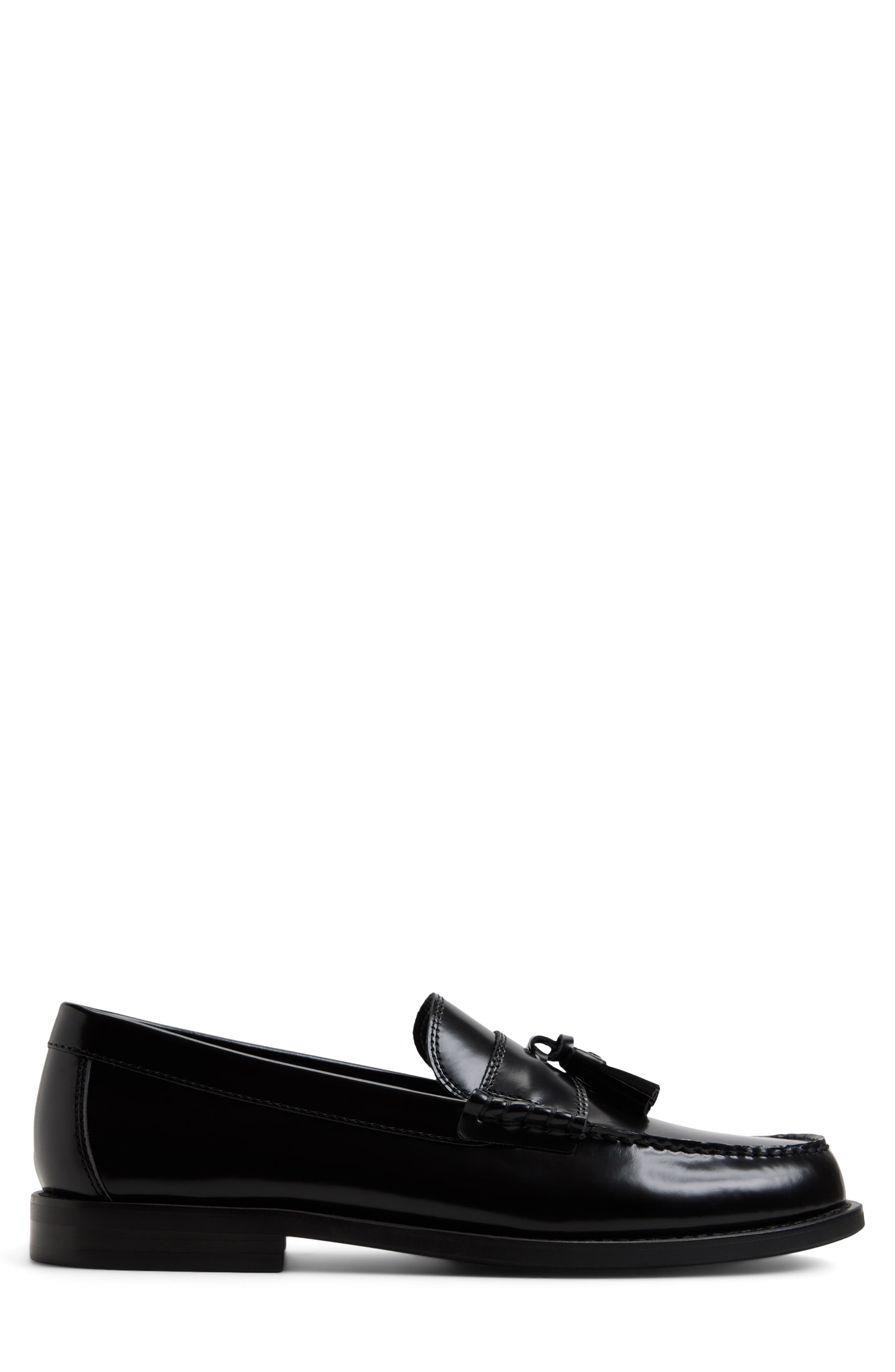 Cairo Tassel Leather Loafer, Alternate, color, BLACK