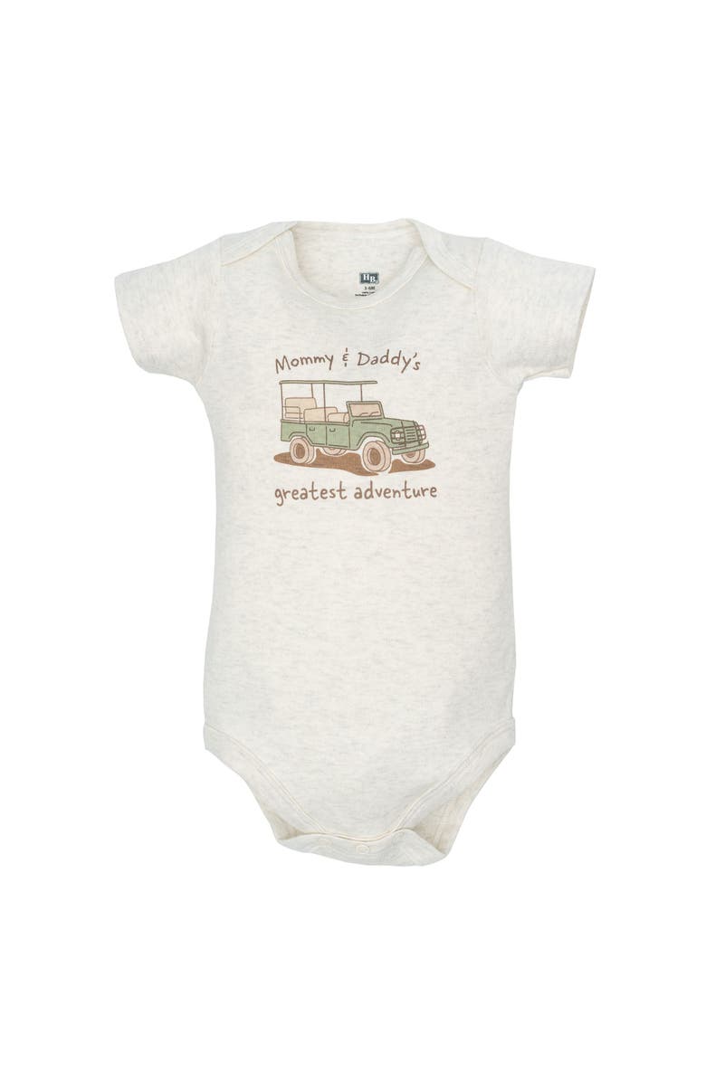 Hudson Baby Comfortable Cotton Bodysuits 5Pk, Alternate, color, Beige Safari