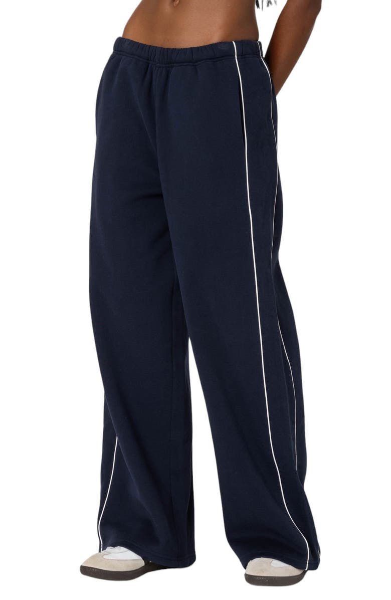 EDIKTED Autumn Cotton Blend Sweatpants, Main, color, Navy