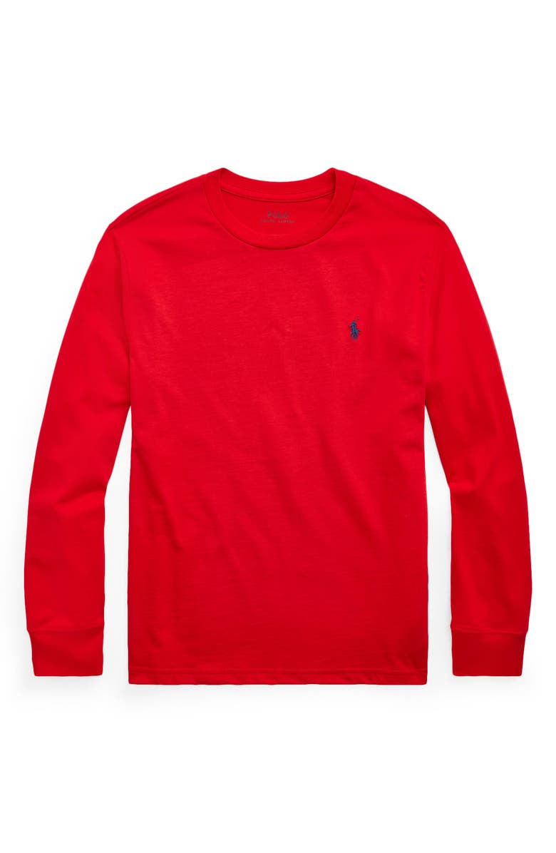 Polo Ralph Lauren Kids' Long Sleeve Cotton Jersey T-Shirt, Main, color, Red
