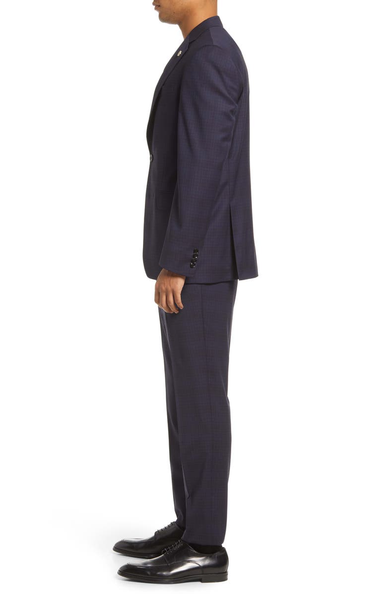 Ted Baker London Jay Check Slim Fit Stretch Wool Suit, Alternate, color, 