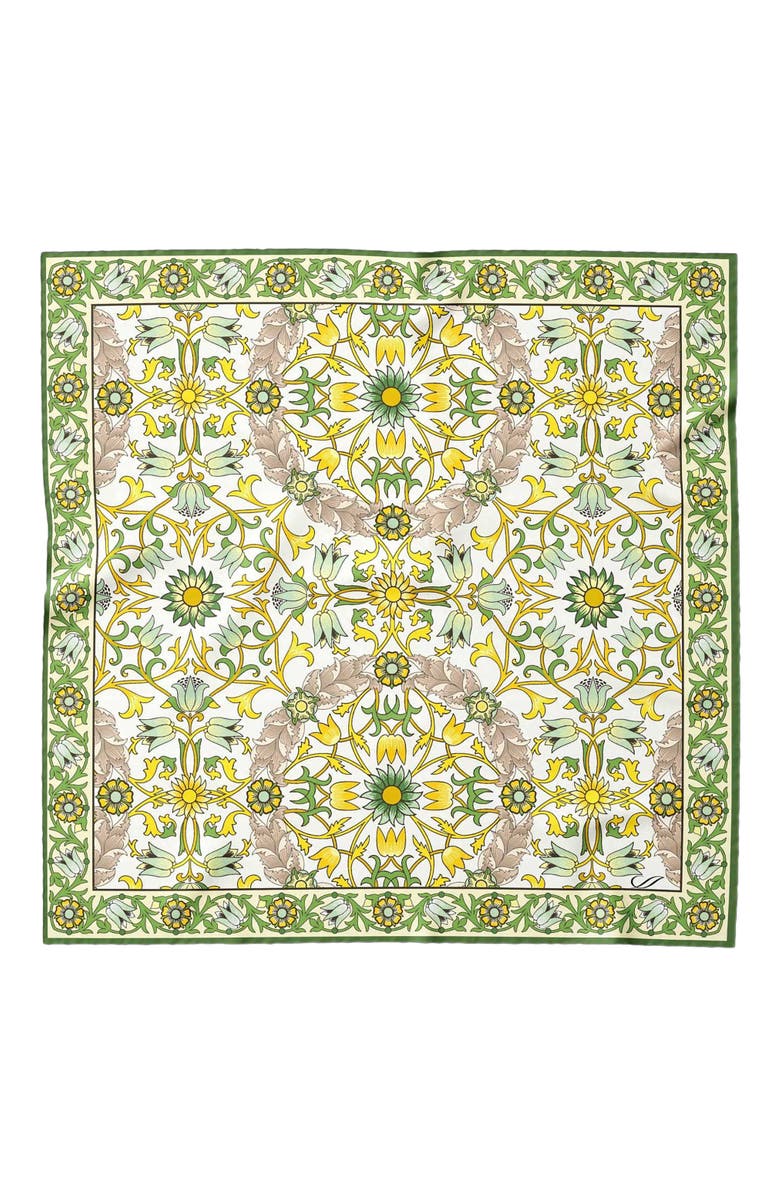 Elizabetta Itria - Silk Pocket Square for Men, Main, color, Green And Yellow