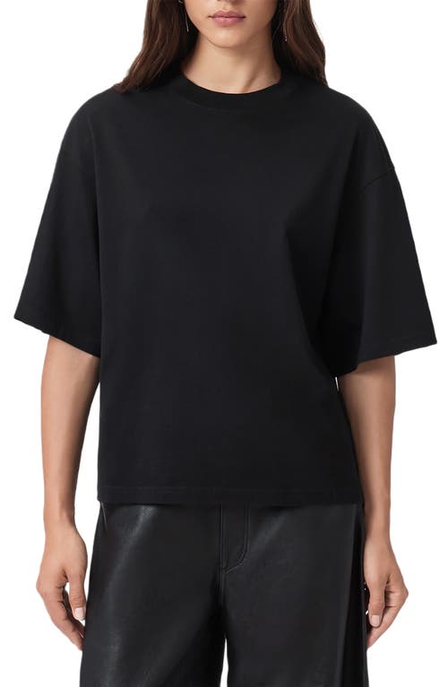 Allsaints Craneo Amelie Lace Back T-shirt In Black