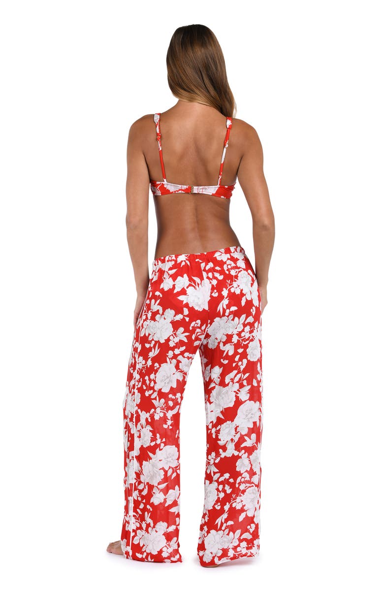 L'AGENCE Geraldine Ikebana Cover-Up Pants, Alternate, color, Rouge