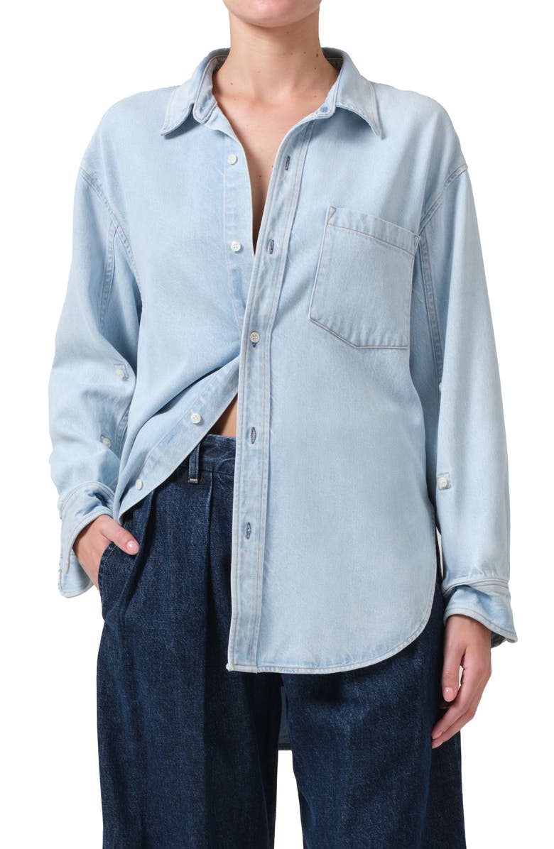 Citizens of Humanity Kayla Oversize Chambray Button-Up Shirt, Main, color,