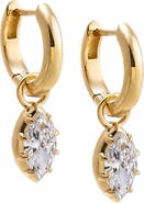 BY ADINA EDEN Lab Grown Diamond Marquise Dangle Huggie Earring 14K