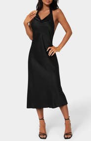 bebe Halter Neck Midi Slipdress