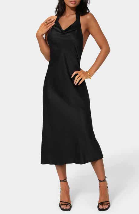bebe Halter Neck Midi Slipdress
