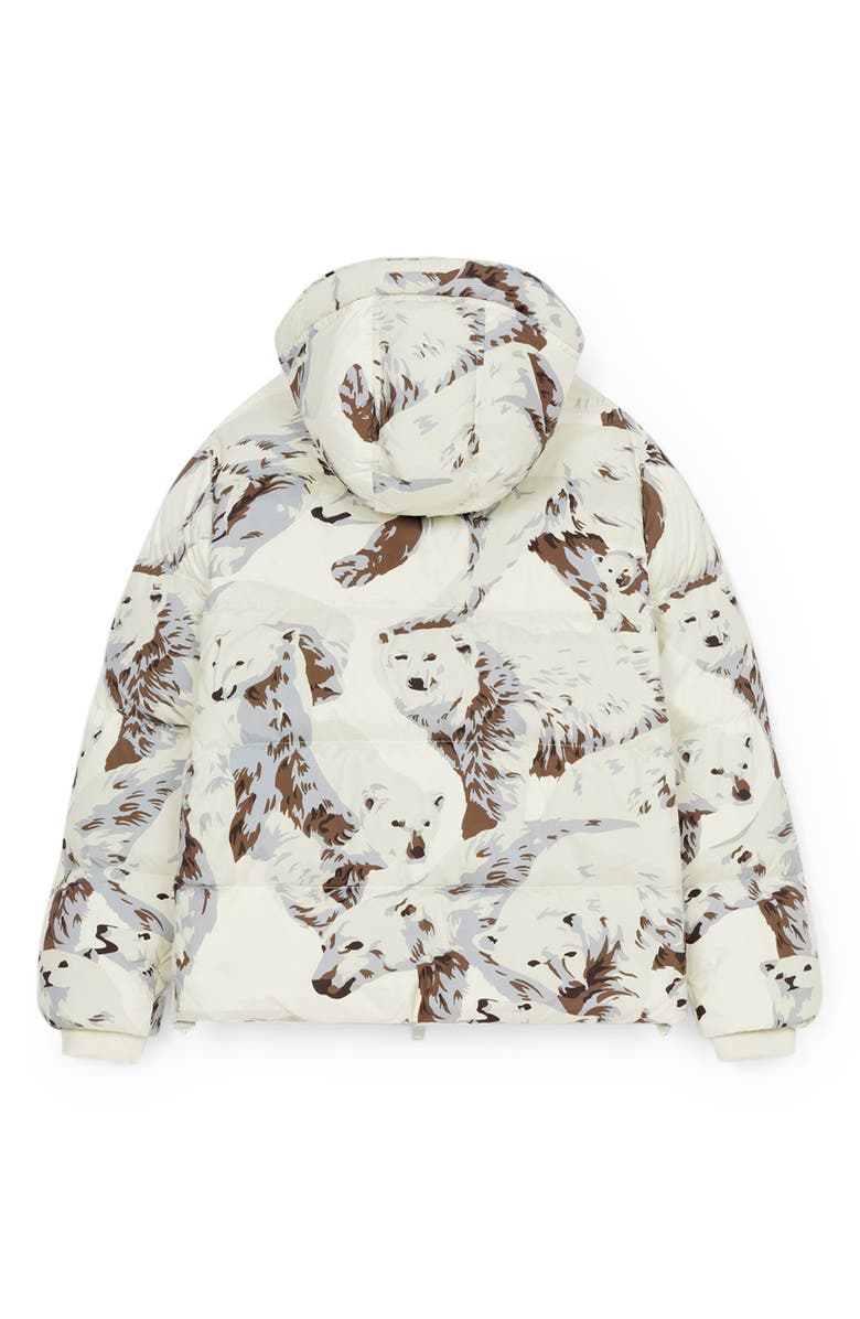 KENZO Polar Bear Print Hooded Down Puffer Jacket, Alternate, color, 