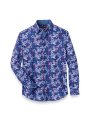 Paul Fredrick Performance Stretch Check Casual Shirt