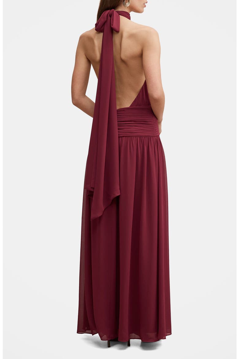 Renata Halter Maxi Dress, Alternate, color, BERRY