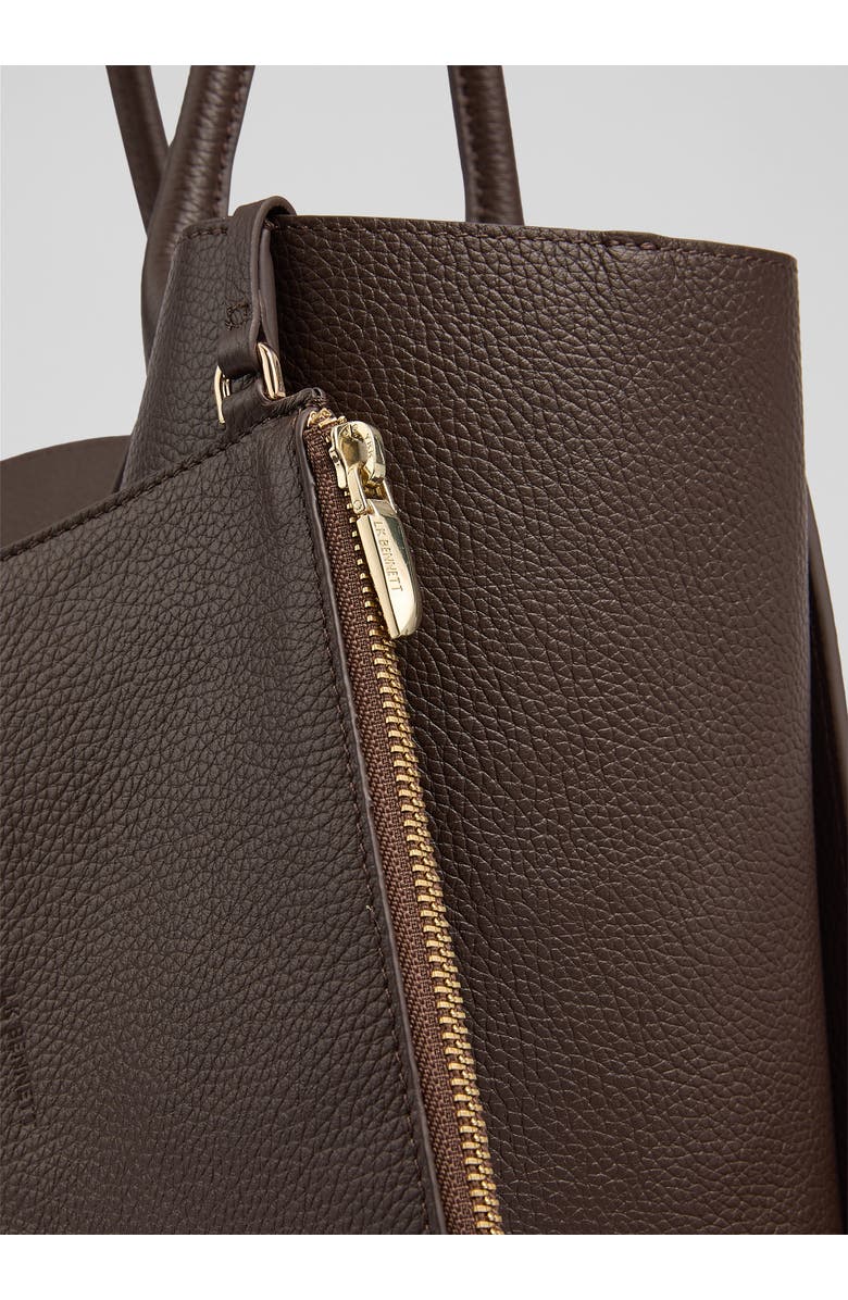 LK Bennett Midi Jemima Leather Tote, Alternate, color, Bro-Chocolate