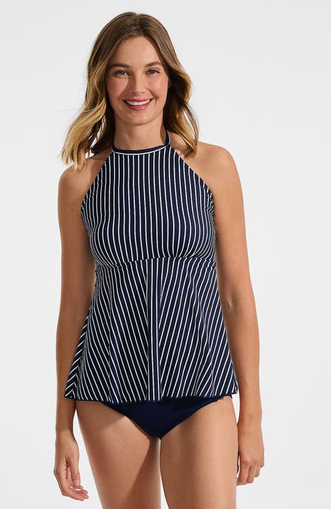 Flutter High Neck Halter Tankini Top
