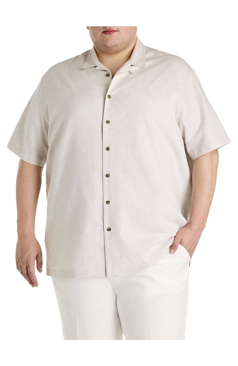 Oak Hill by DXL Big & Tall Linen-Blend Sport Shirt, Main, color, Natural Linen