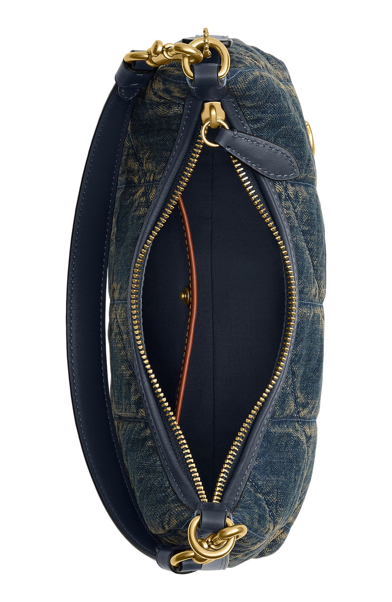 COACH Juliet 25 Quilted Denim Shoulder Bag, Alternate, color, Dark Indigo