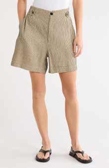 Explorer Striped Linen & Cotton Shorts