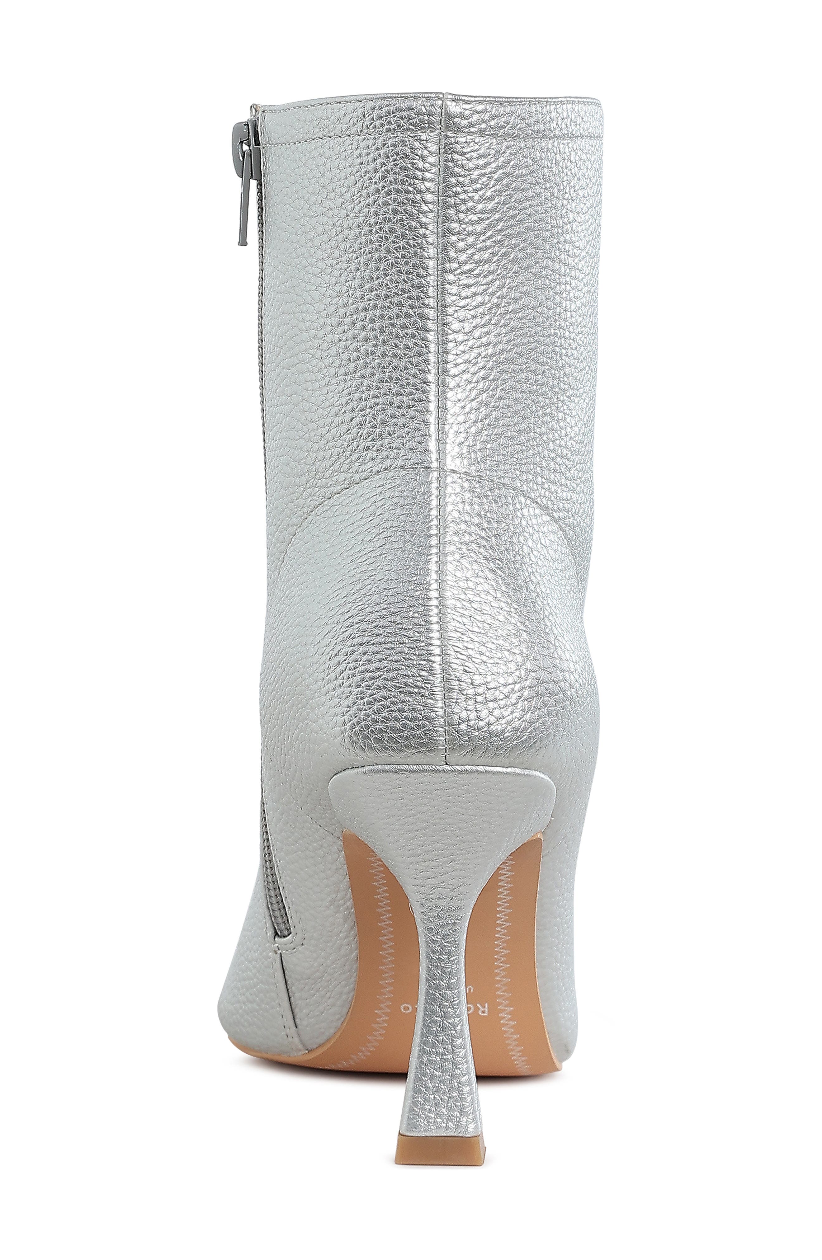Tentia Pointed Toe Bootie, Alternate, color, SILVER