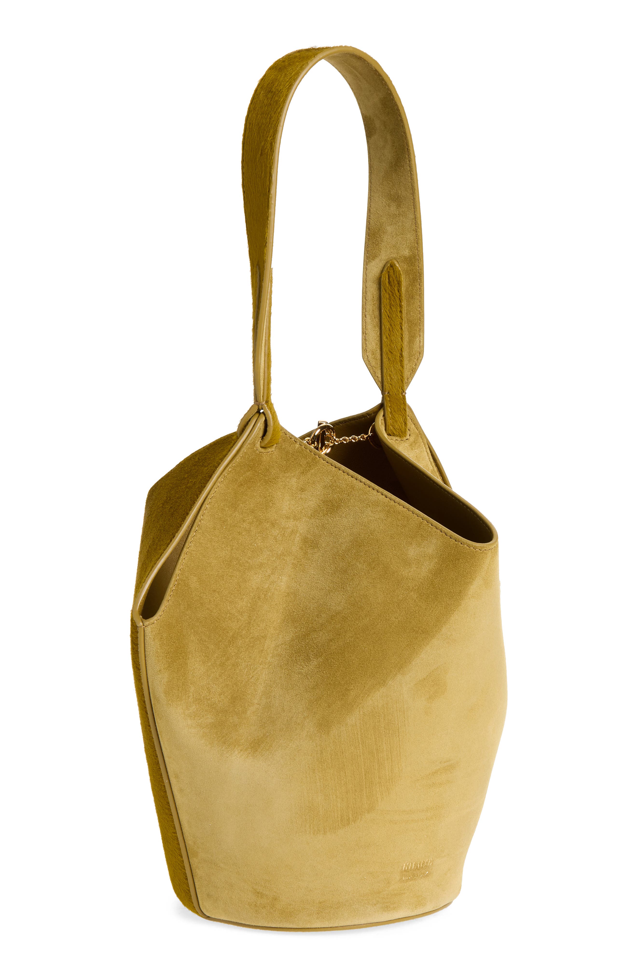 Lotus Mini Genuine Calf Hair & Suede Tote, Alternate, color, GOLDEN OLIVE