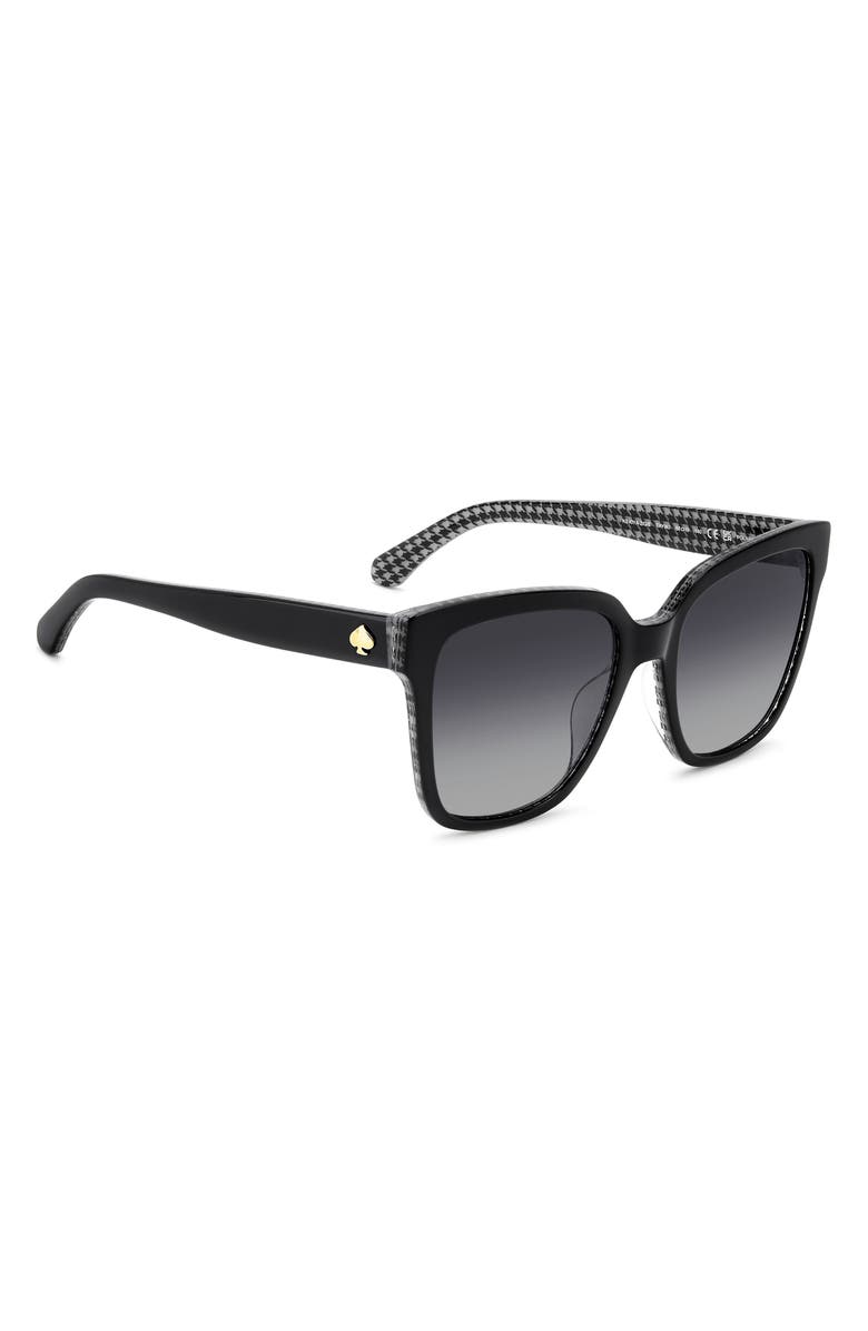 Kate Spade New York kiya 56mm gradient square sunglasses, Alternate, color, Black White/ Grey Polar