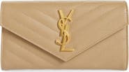 Saint Laurent Monogramme Logo Leather Flap Wallet