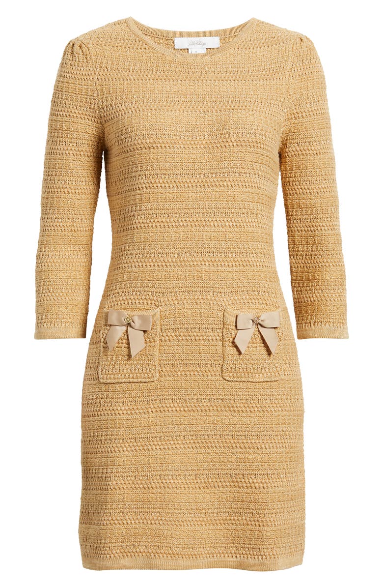 Lilly Pulitzer<sup>®</sup> Rhysa Bow Accent Sweater Dress, Alternate, color, Rattan Metallic Marl