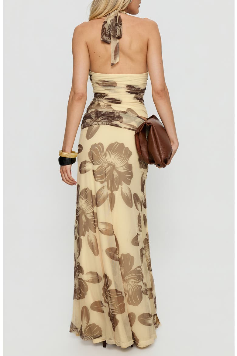 Roselin Floral Mesh Maxi Skirt, Alternate, color, BROWN FLORAL