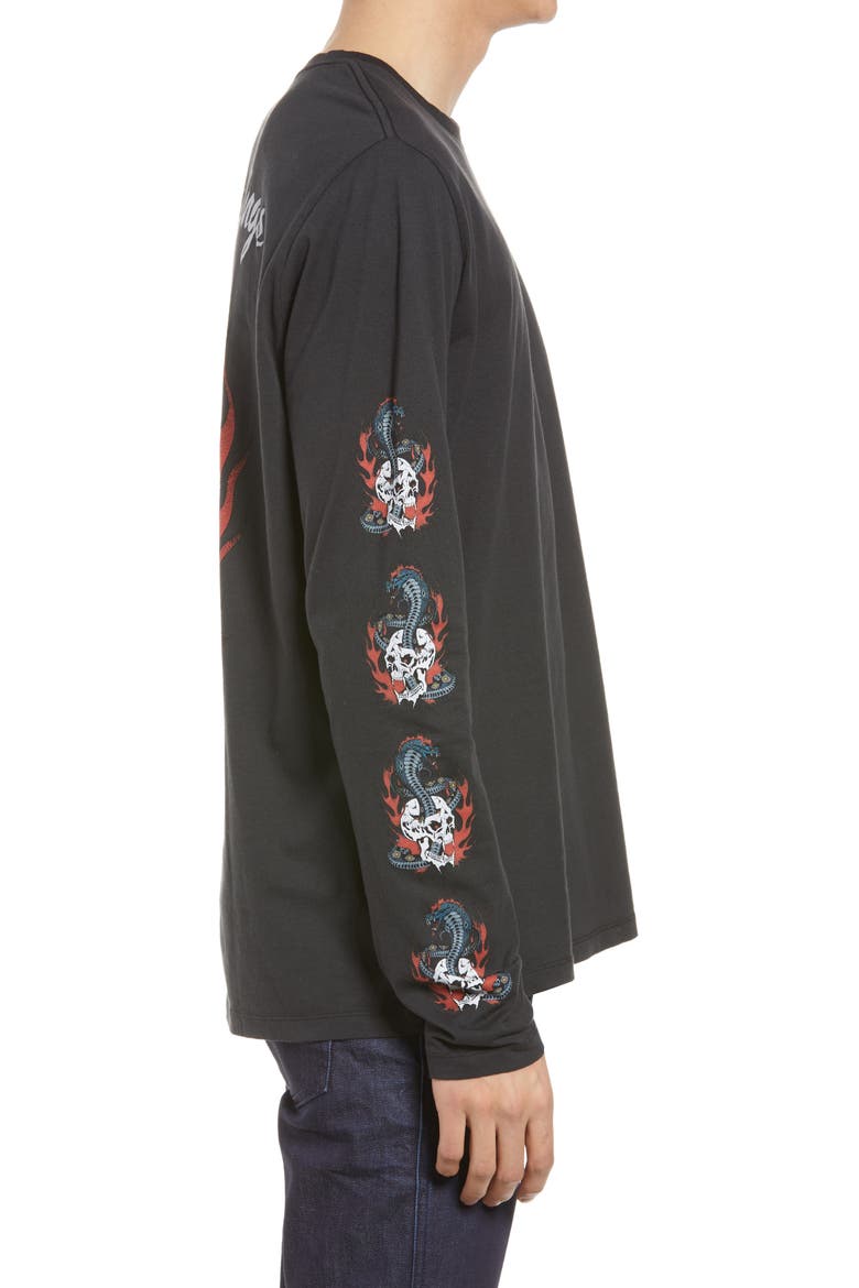 Men's Viper Long Sleeve Graphic Tee, Alternate, color, JET BLACK