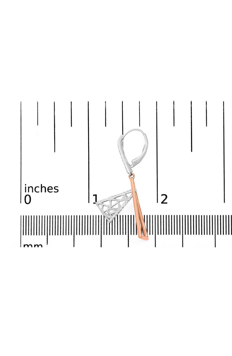 Haus of Brilliance 14K Rose and White Gold 3/8 Ct Diamond Windchime Drop and Dangle Earring, Alternate, color, White