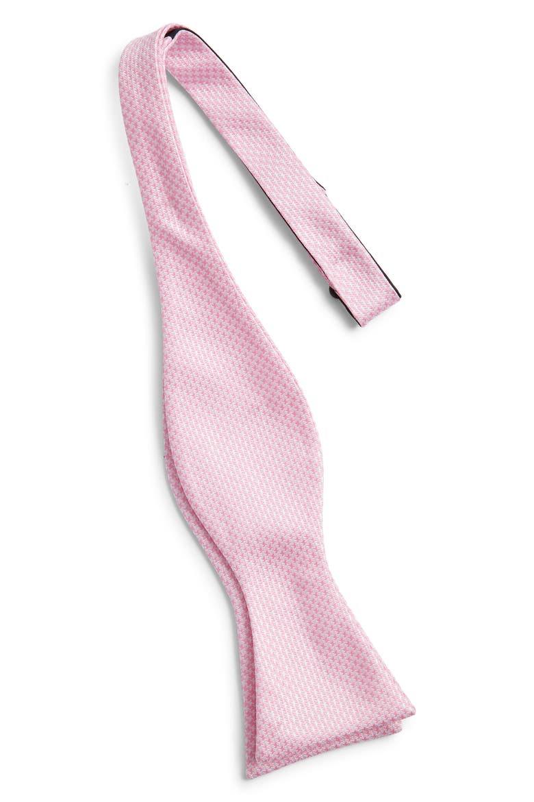Houndstooth Check Silk Bow Tie, Alternate, color, PINK