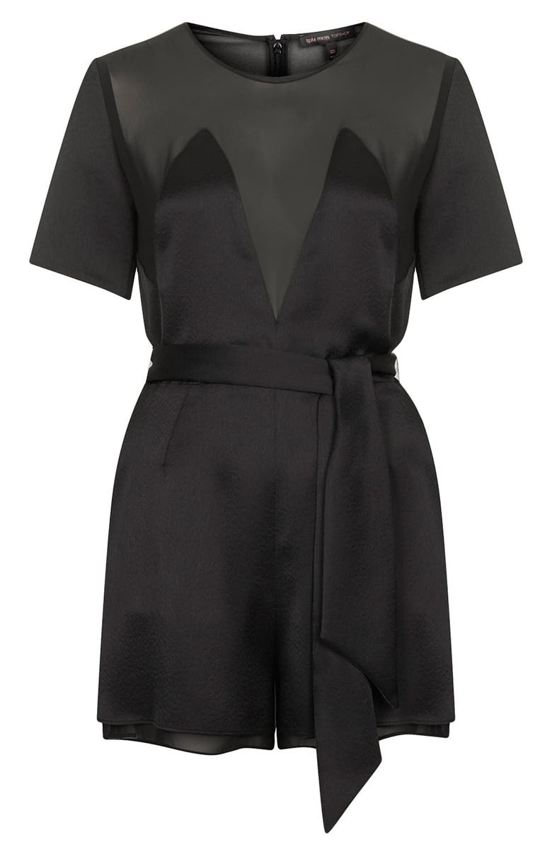 Topshop Kate Moss for Topshop Satin Romper, Alternate, color,