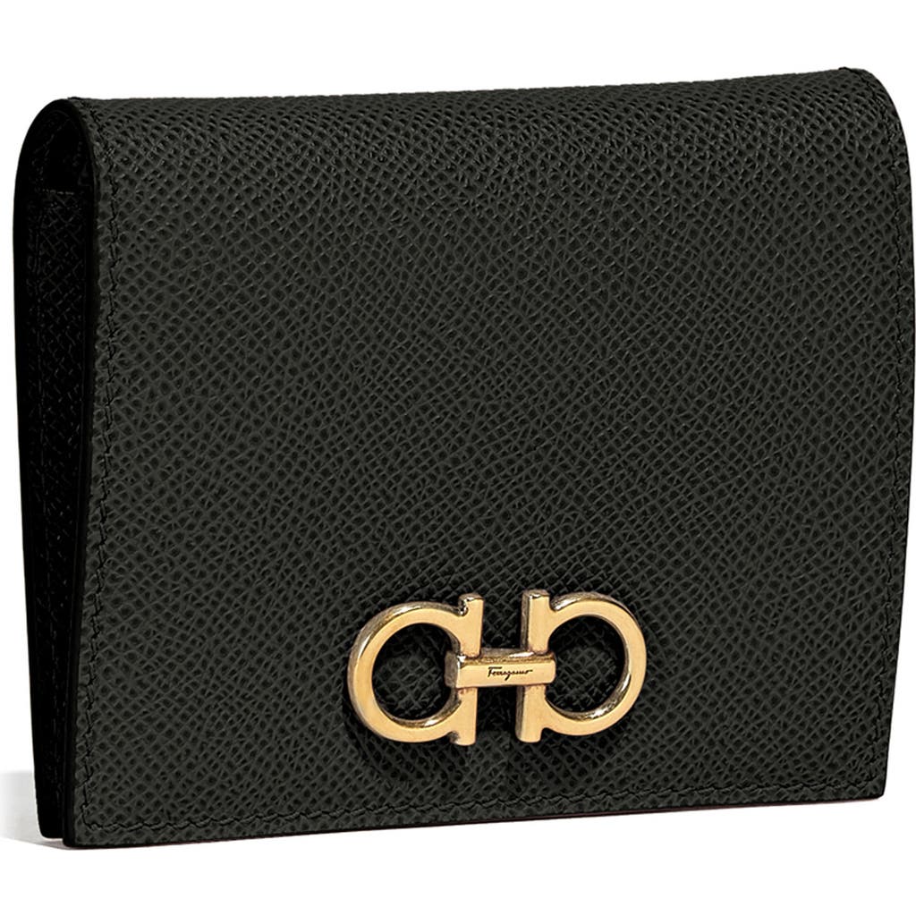 FERRAGAMO Gancini Leather French Wallet in Nero at Nordstrom