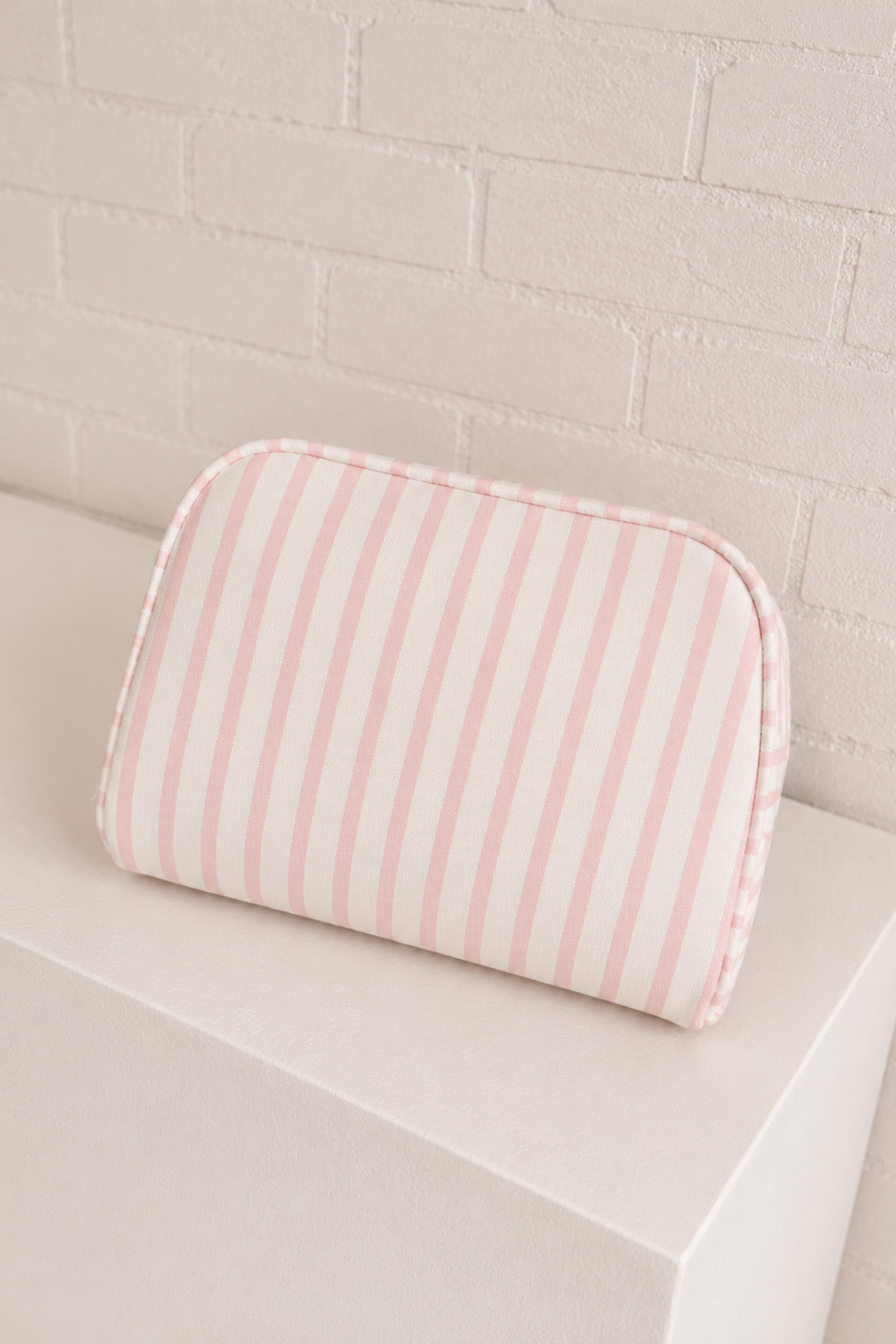 Flower Girl Striped Cosmetic Bag, Alternate, color, Pink