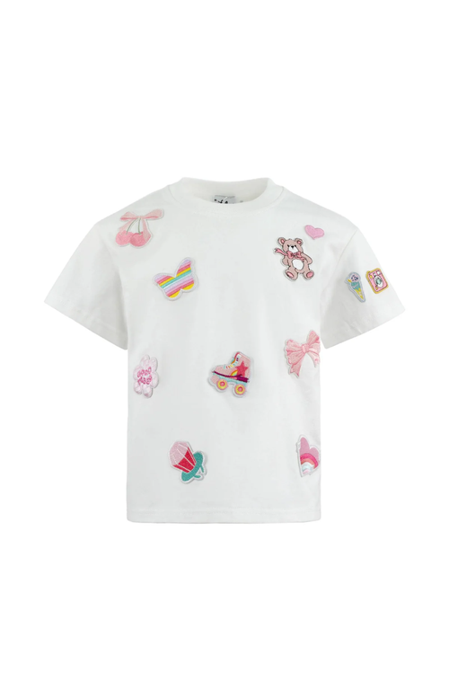 Lola + The Boys Cutie Patch T-shirt in White at Nordstrom, Size 8