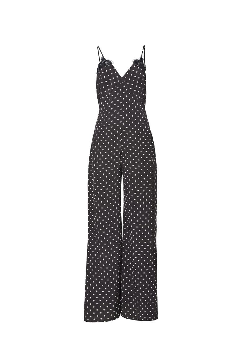 Juliet Lace Jumpsuit, Main, color, Small Black Dot