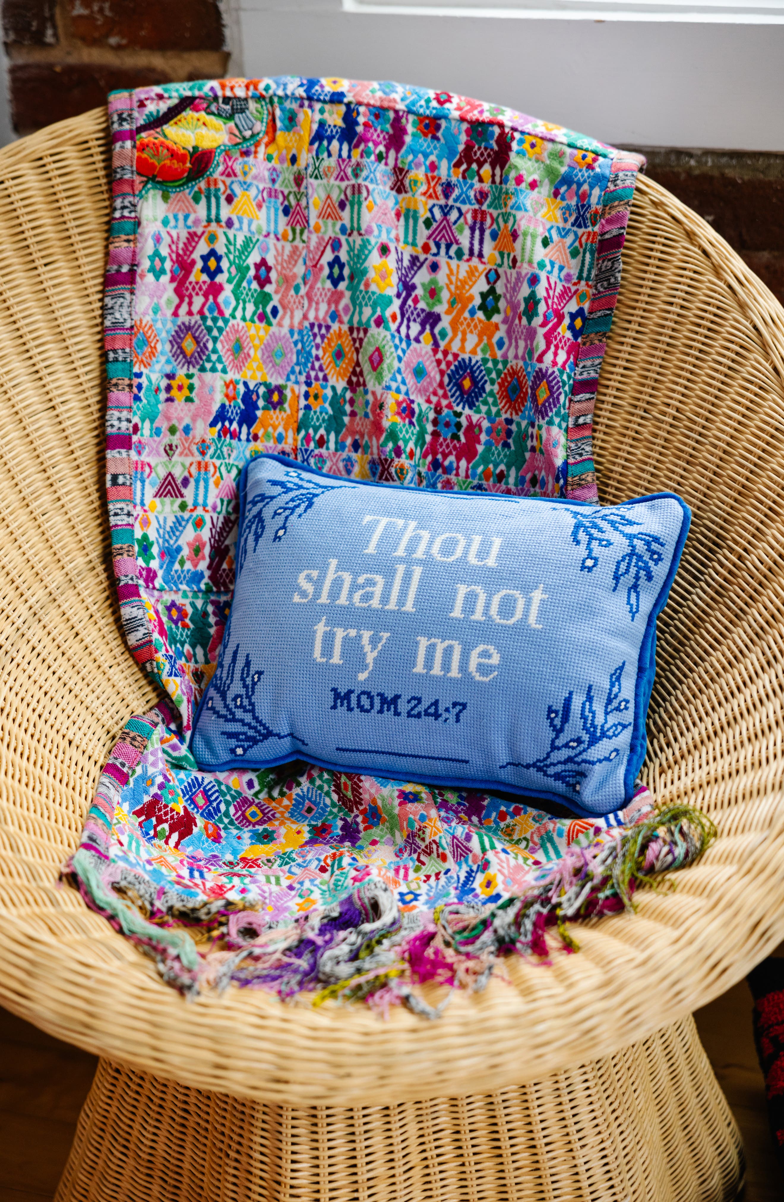 Furbish Studio I Tried Needlepoint Pillow - Thumbnail 5