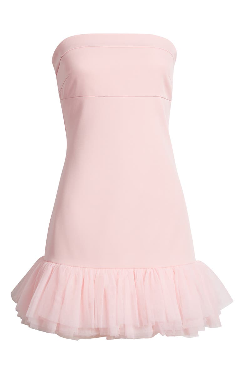 Chelsea28 Tulle Ruffle Strapless Minidress, Alternate, color, Pink Powder