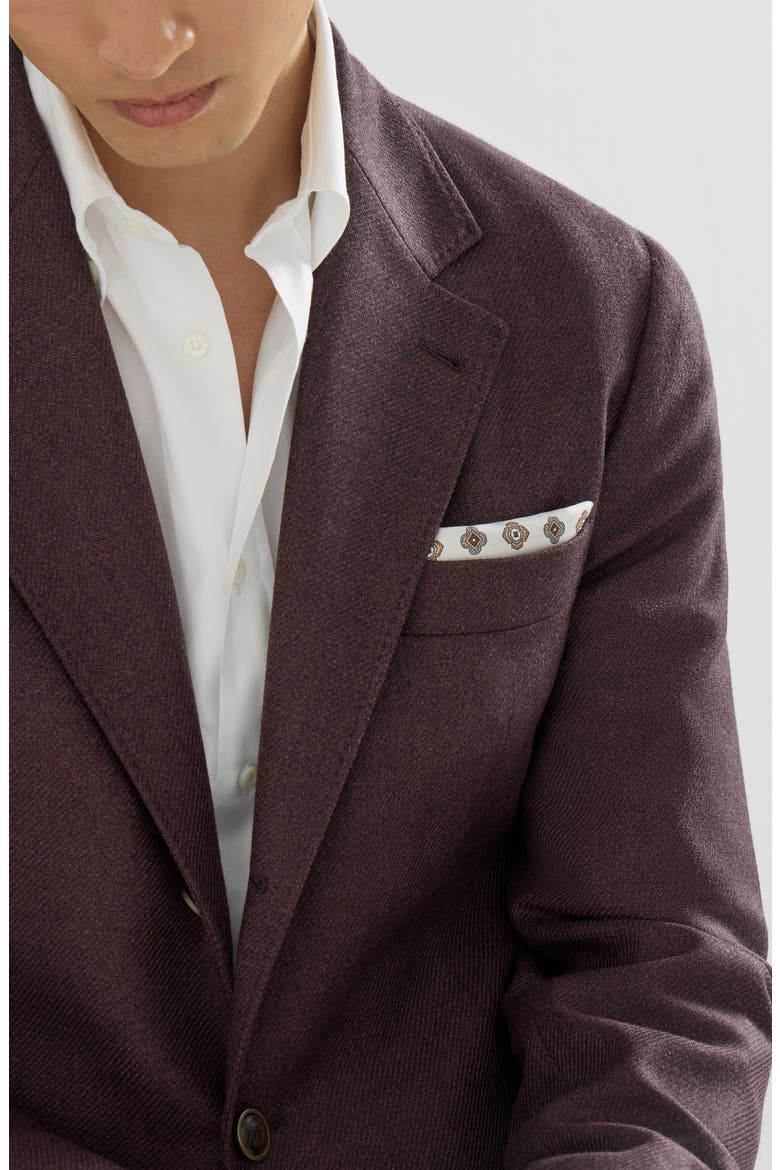 Mouliné virgin wool twill deconstructed blazer, Alternate, color, Blueberry