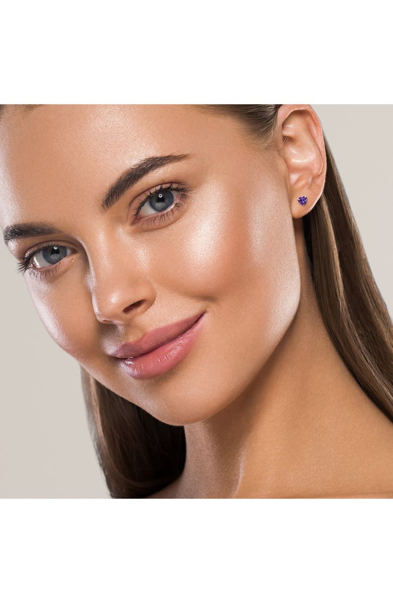 A&M 14K Yellow Gold Cubic Zirconia Heart Stud Earrings, Alternate, color, 