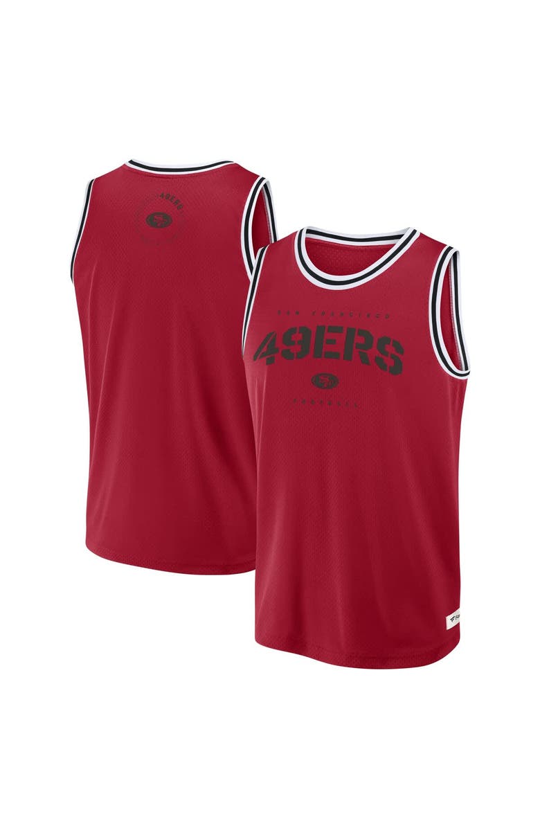 FANATICS Men's Fanatics Scarlet San Francisco 49ers Elements Future Ground Jersey Tank Top, Alternate, color, Scarlet