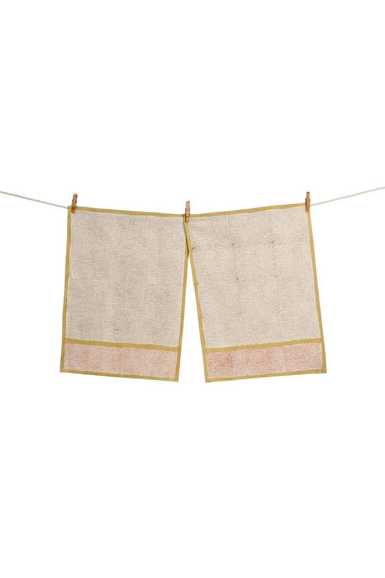Kora Cotton Kitchen Towels, Main, color, Truffle