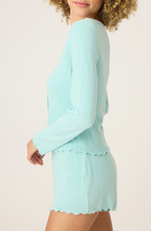 Pj Salvage Essentials Pointelle Lounge Cardigan In Green