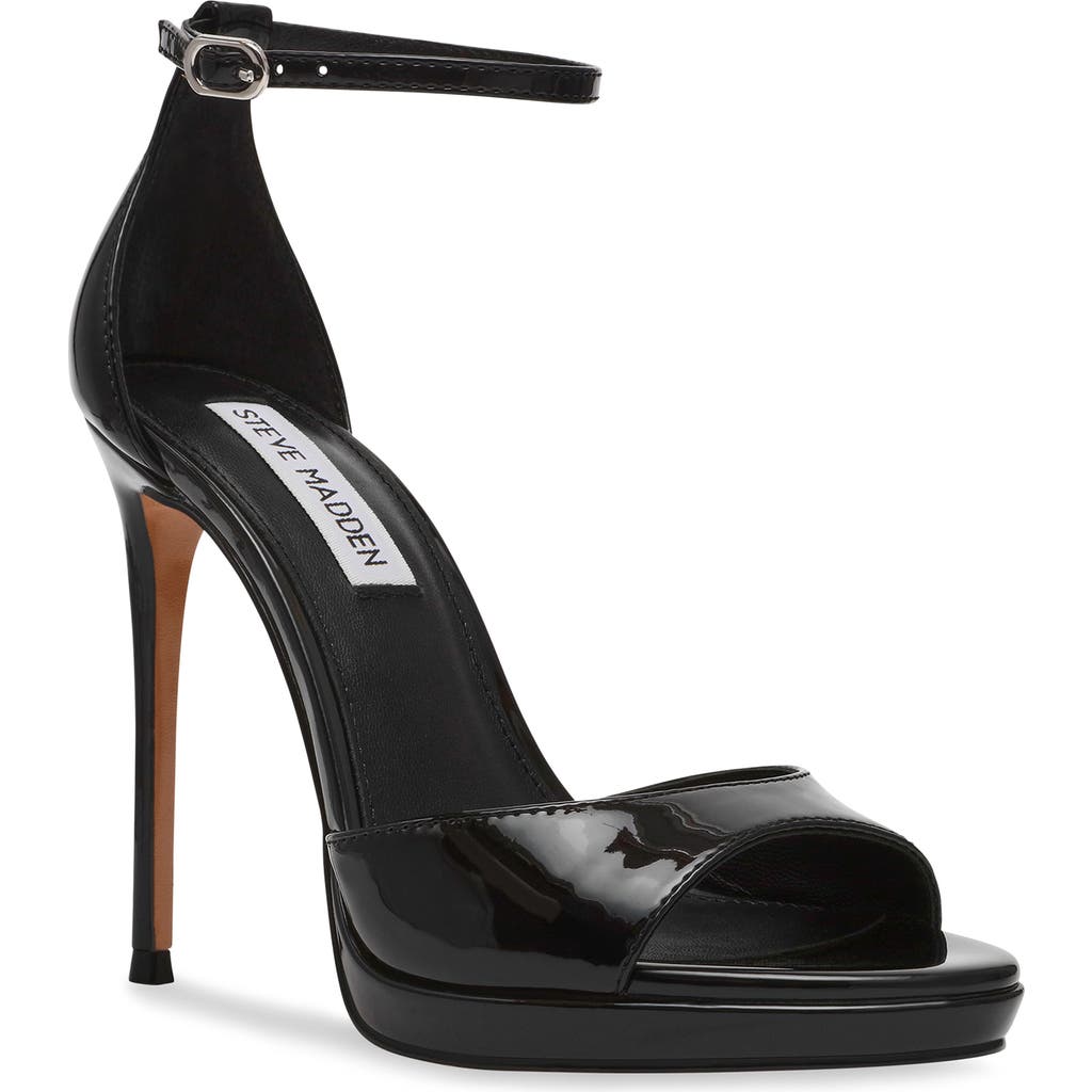 Steve Madden Wiley Ankle Strap Platform Sandal In Black