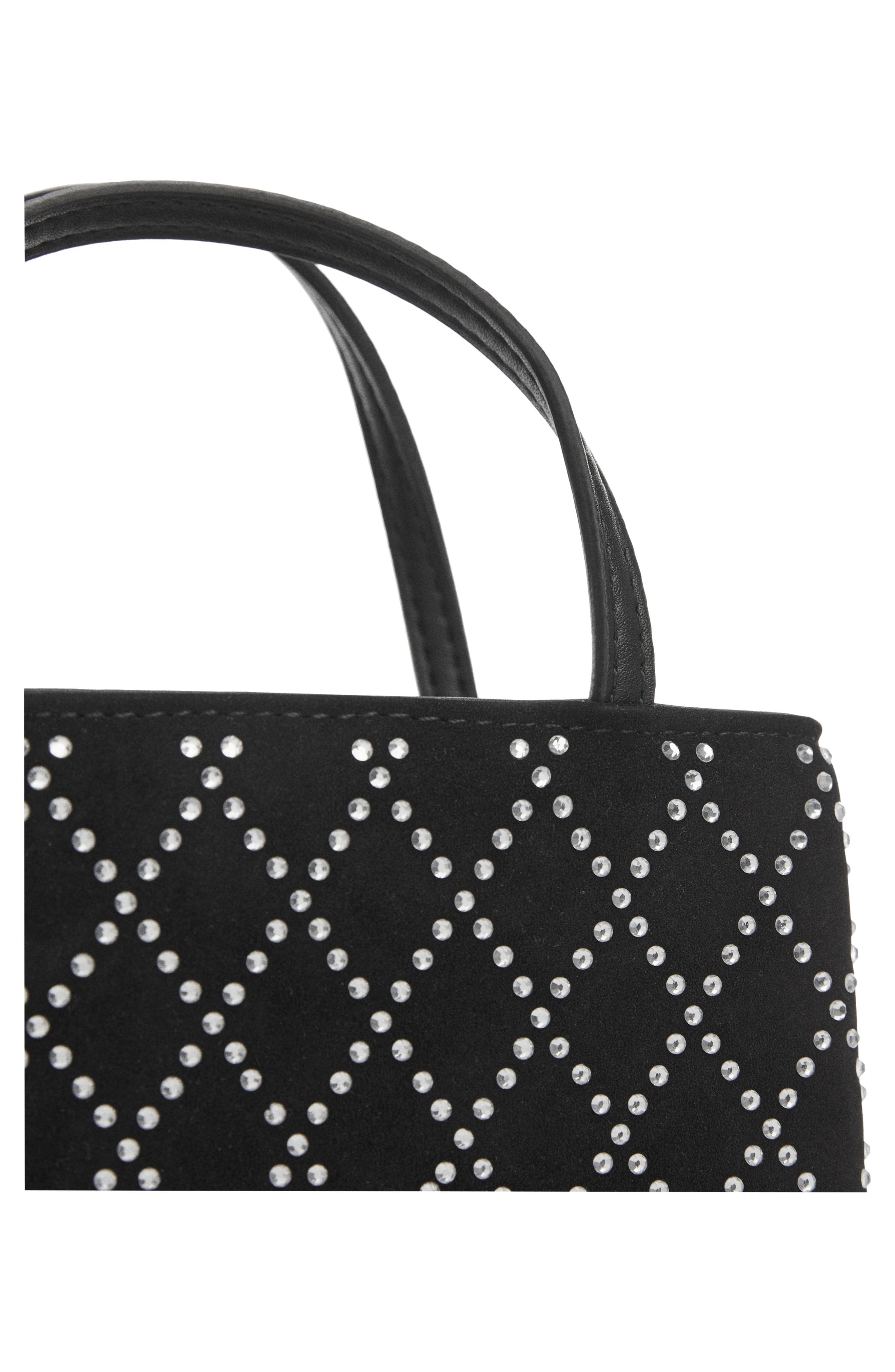 MANGO Rhinestone Top Handle Bag, Alternate, color, 