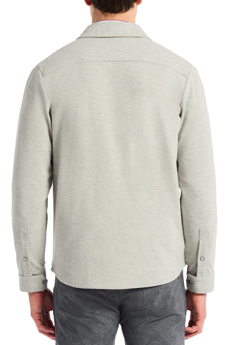 Kellan Knit Snap-Up Shirt Jacket, Alternate, color, LIGHT GREY