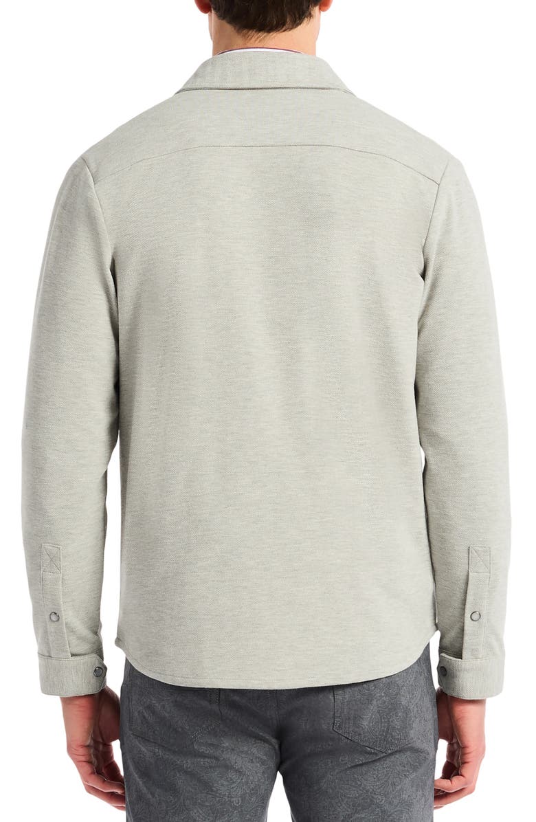Robert Graham Kellan Knit Snap-Up Shirt Jacket, Alternate, color, Light Grey